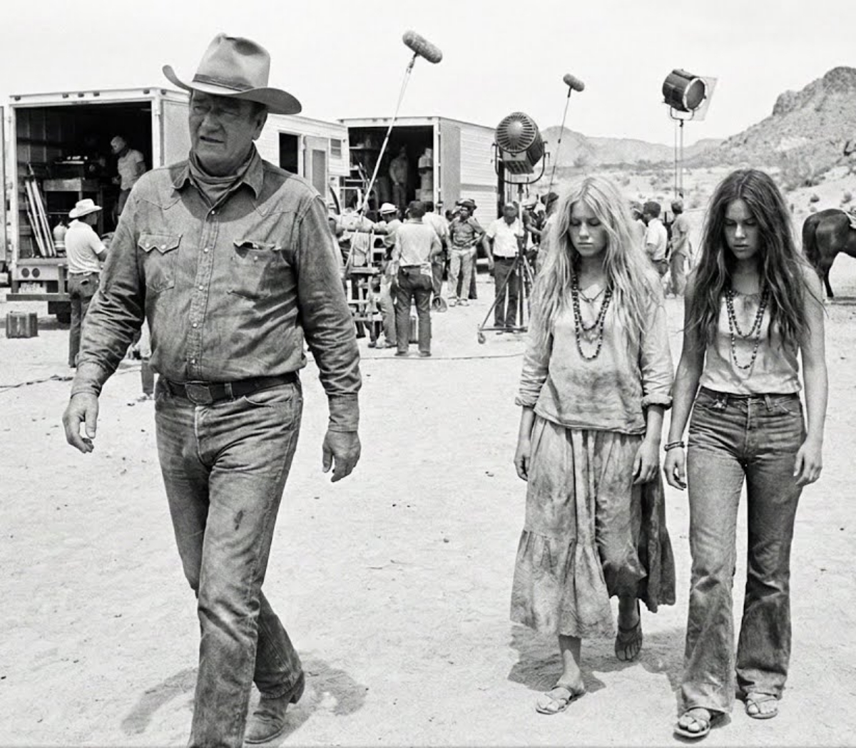 John Wayne Picked Up Two Hippie Girls— What He Did Next Was Unexpected