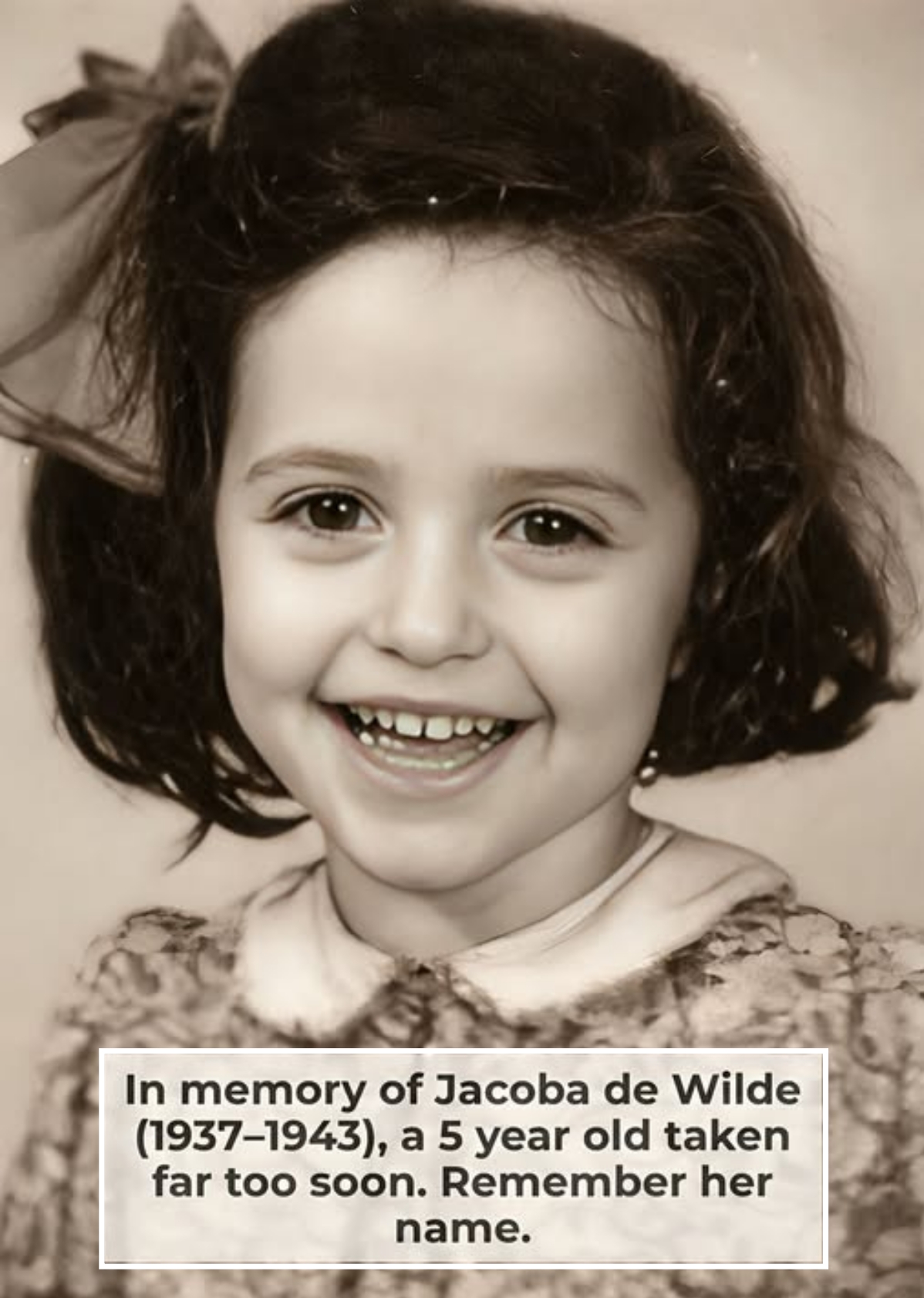 The Little Girl the Nazis Erased in One Day: Why the World Still Speaks Jacoba’s Name