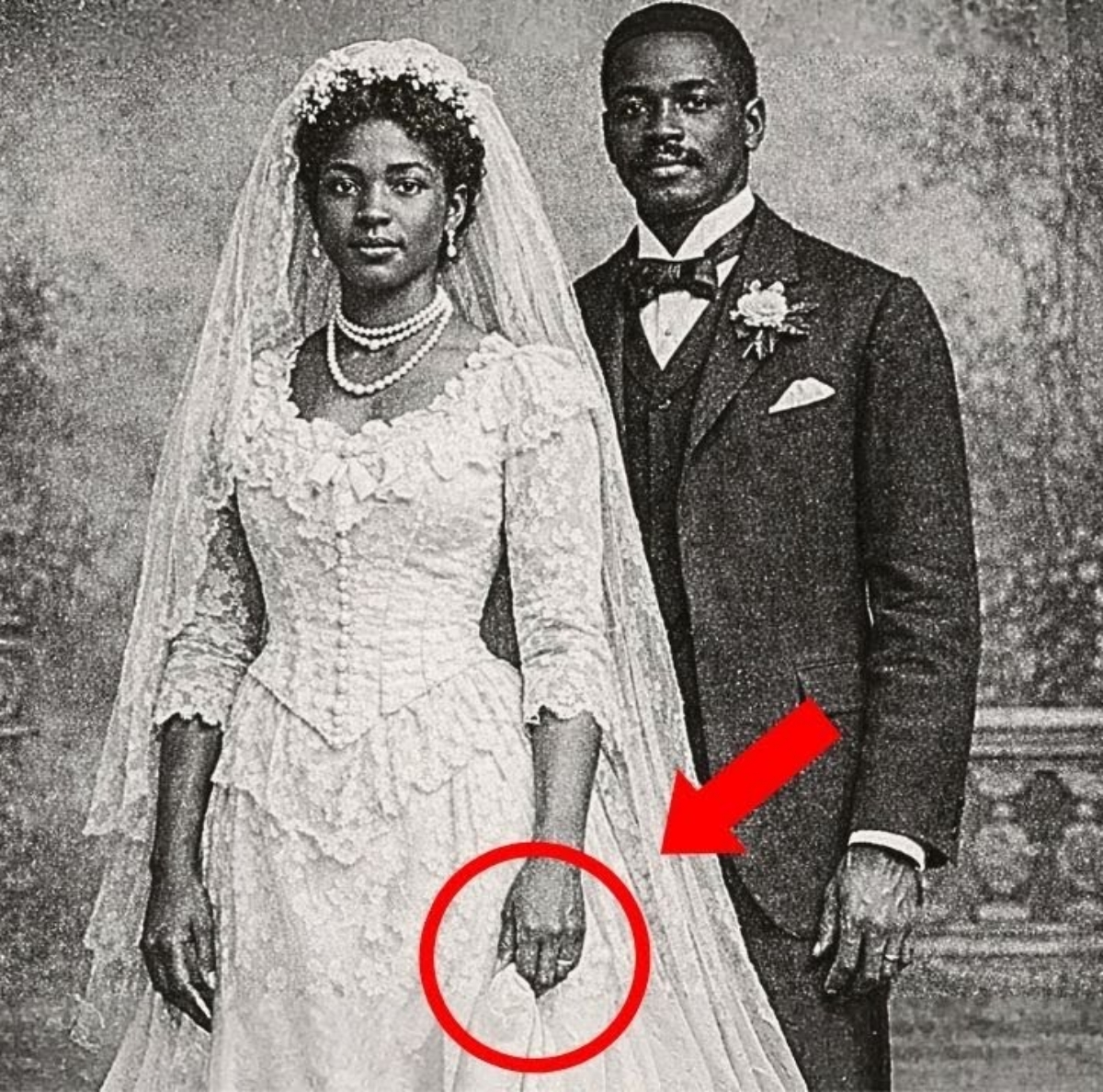 This 1920 Wedding Portrait Looked Joyful — Until You Notice What the Bride Hides in Her Hand