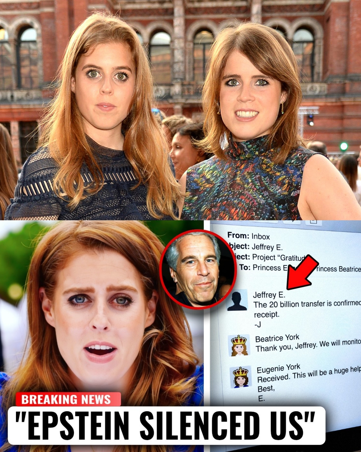 Fresh Leaked Emails Expose Princesses Eugenie & Beatrice For Taking £20 Million From Epstein